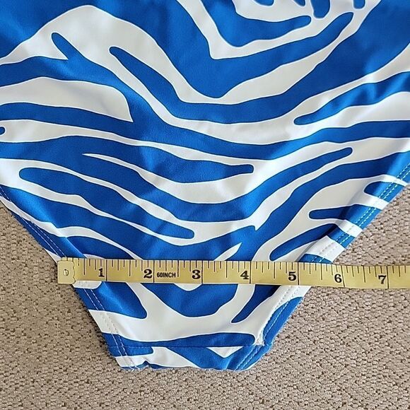 Niptuck Blue and White Zebra Print Bikini Swimsuit Bottom Size 6 - Picture 10 of 13